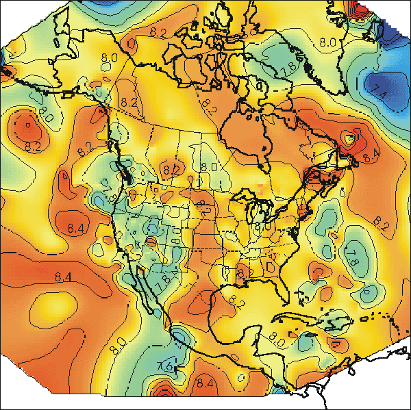 Map of sub-Moho p-wave velocity